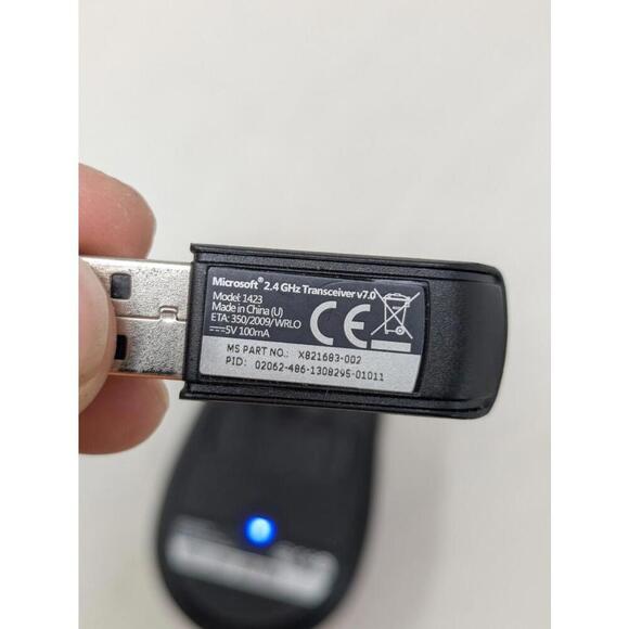 Microsoft Wireless Mouse 2000 Model 1416 Black with USB RECEIVER - Picture 5 of 6